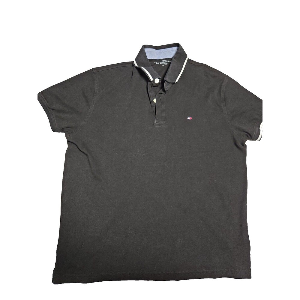Tommy Hilfiger Polo Shirt Medium Black VGC